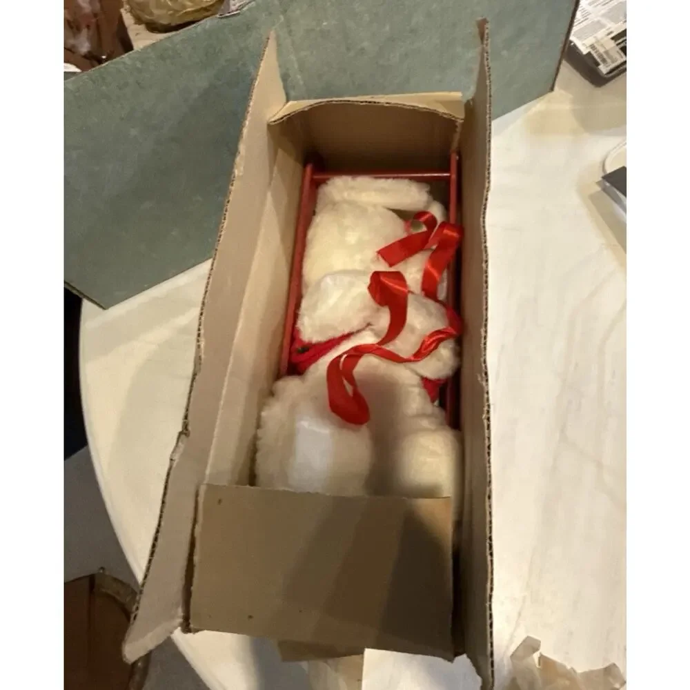 Vintage Sledding Bunny Red Sled 17